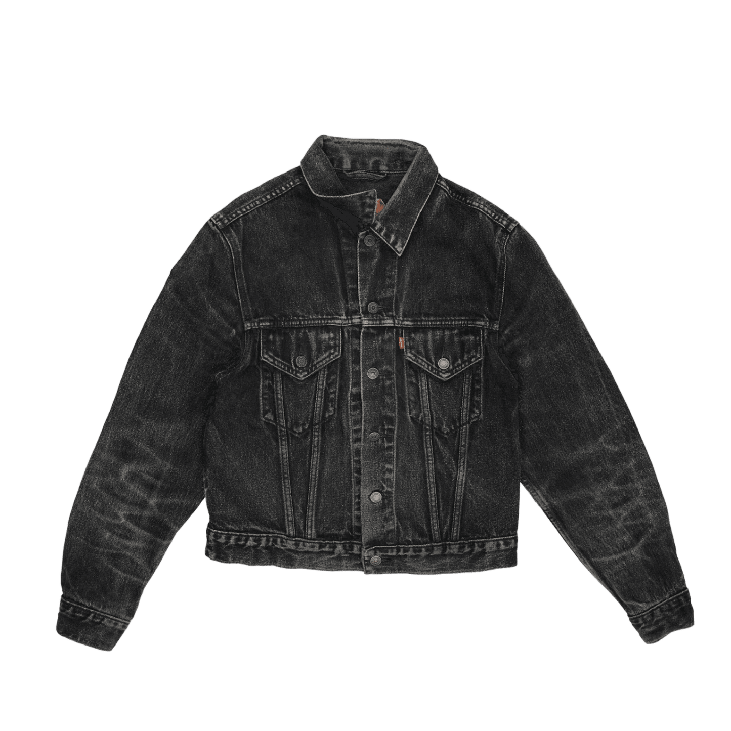 Levi's Black Denim Jacket 70500-08 Large Vintage Cotton Collared Men's Outerwear