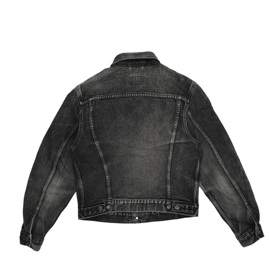 Levi's Black Denim Jacket 70500-08 Large Vintage Cotton Collared Men's Outerwear