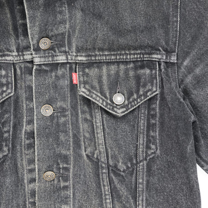Levi's Black Denim Jacket 70500-08 Large Vintage Cotton Collared Men's Outerwear