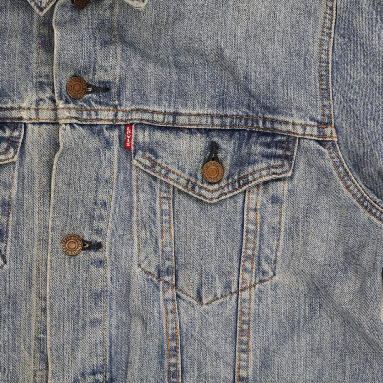 Levi's Vintage Denim Jacket Blue Medium 100% Cotton Collared