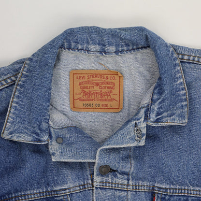Levi's Vintage 70503 Large Blue Denim Trucker Jacket Cotton