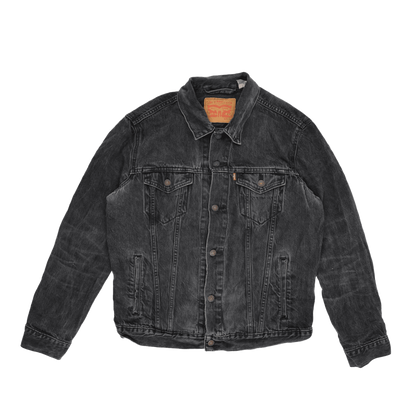 Levi's Black Denim Trucker Jacket Large 100 Percent Cotton Vintage