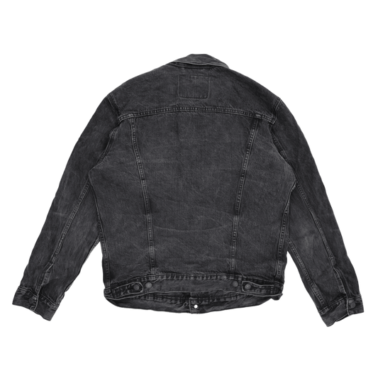 Levi's Black Denim Trucker Jacket Large 100 Percent Cotton Vintage