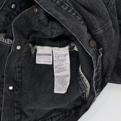 Levi's Black Denim Trucker Jacket Large 100 Percent Cotton Vintage
