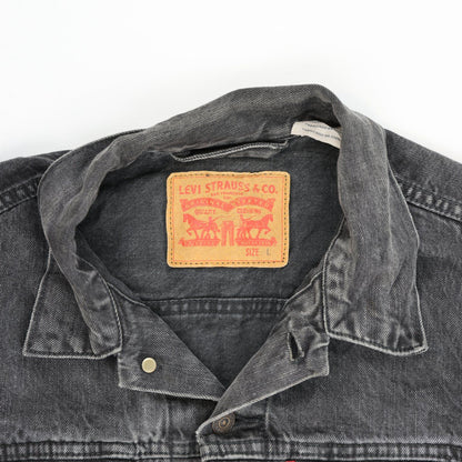 Levi's Black Denim Trucker Jacket Large 100 Percent Cotton Vintage