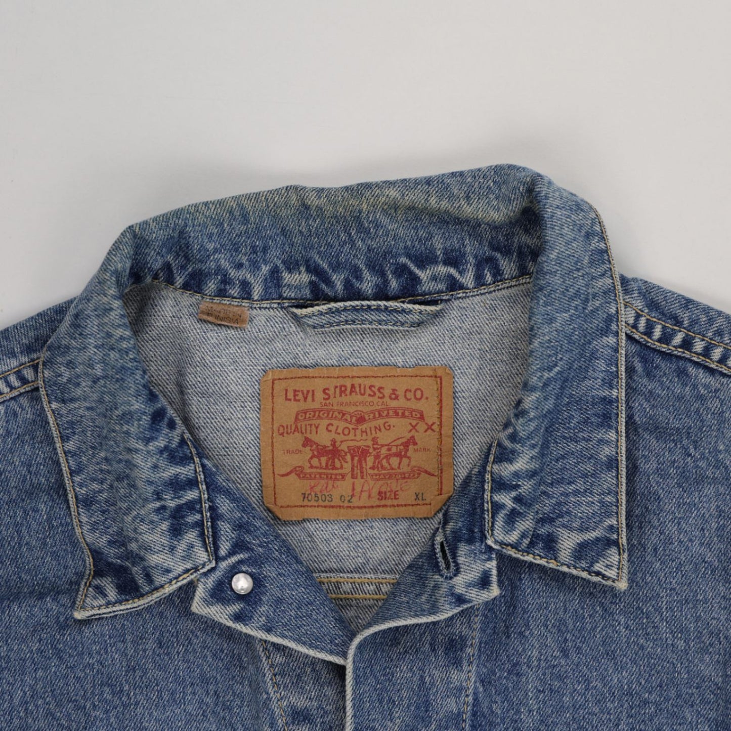 Levi's Vintage 70503 Classic Blue Denim Jacket XL Cotton Collared