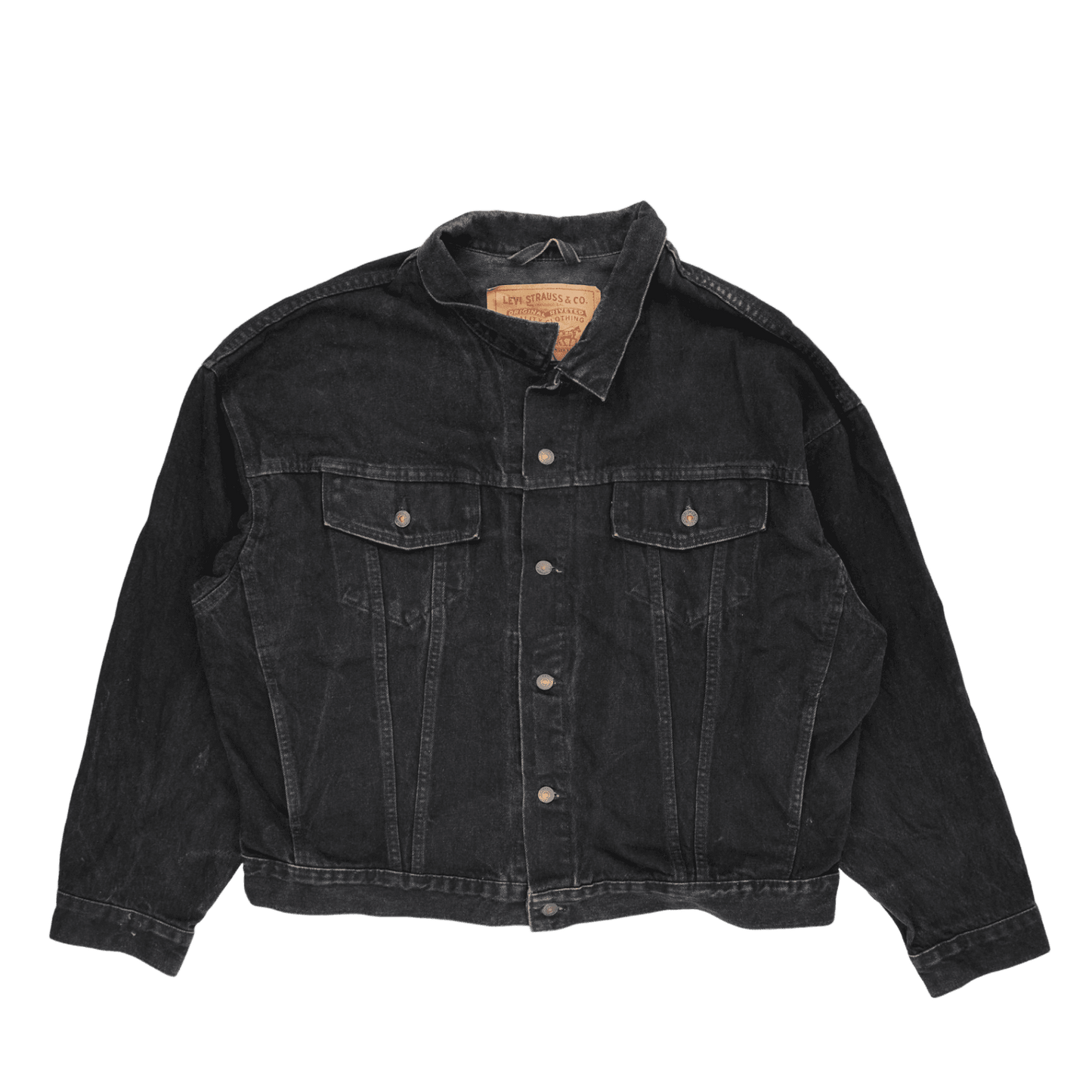 Levi's Black Denim Trucker Jacket XXL Vintage Cotton for Men