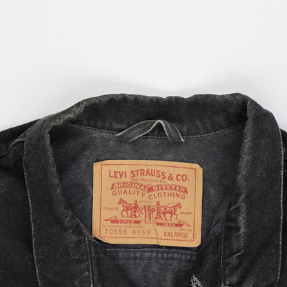 Levi's Black Denim Trucker Jacket XXL Vintage Cotton for Men