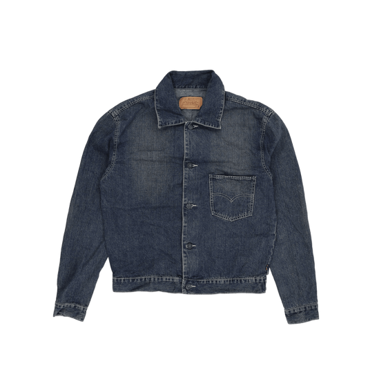 Levi Strauss & Co Vintage Blue Denim Trucker Jacket Men's Size M 100% Cotton Collared