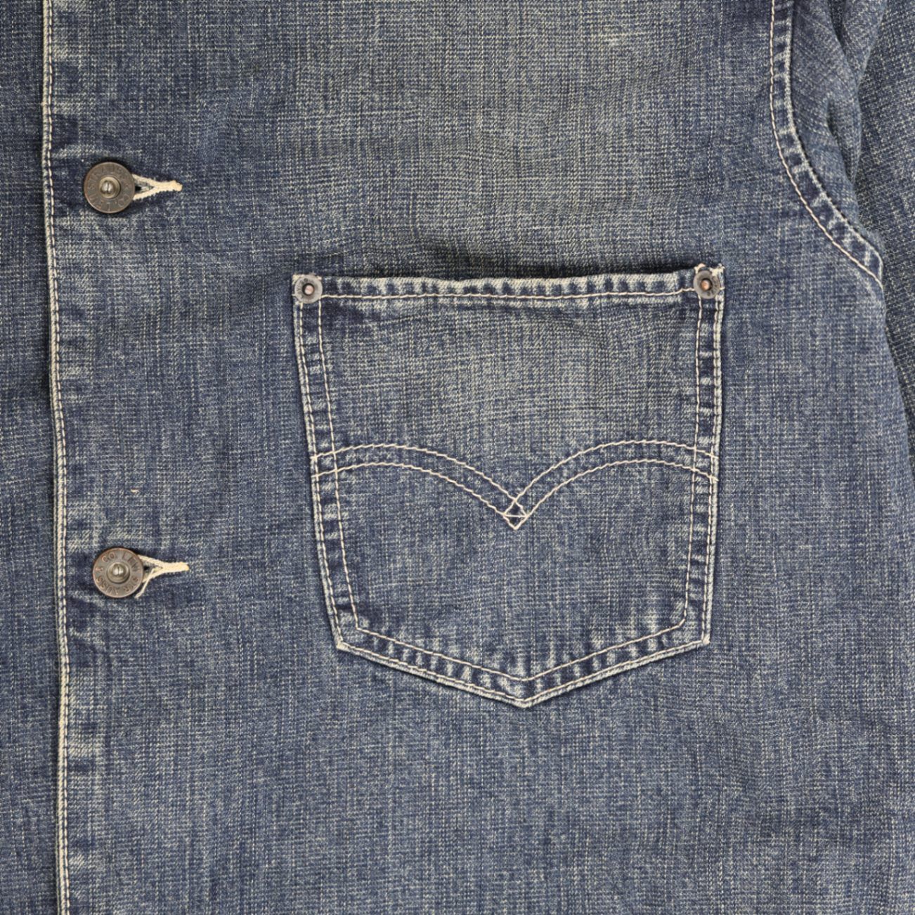 Levi Strauss & Co Vintage Blue Denim Trucker Jacket Men's Size M 100% Cotton Collared