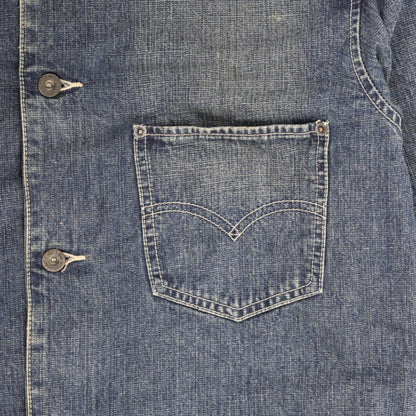 Levi Strauss & Co Vintage Blue Denim Trucker Jacket Men's Size M 100% Cotton Collared