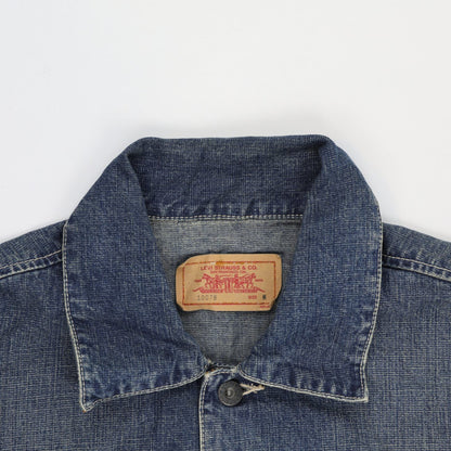 Levi Strauss & Co Vintage Blue Denim Trucker Jacket Men's Size M 100% Cotton Collared