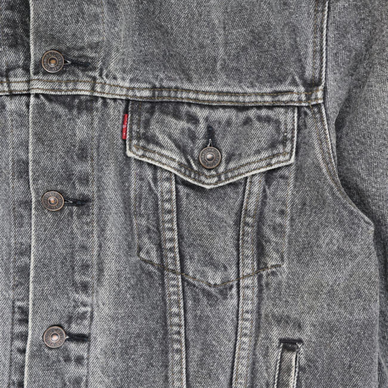 Levi's Vintage Black Acid Wash Denim Trucker Jacket Size Large