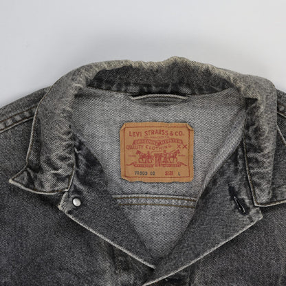 Levi's Vintage Black Acid Wash Denim Trucker Jacket Size Large
