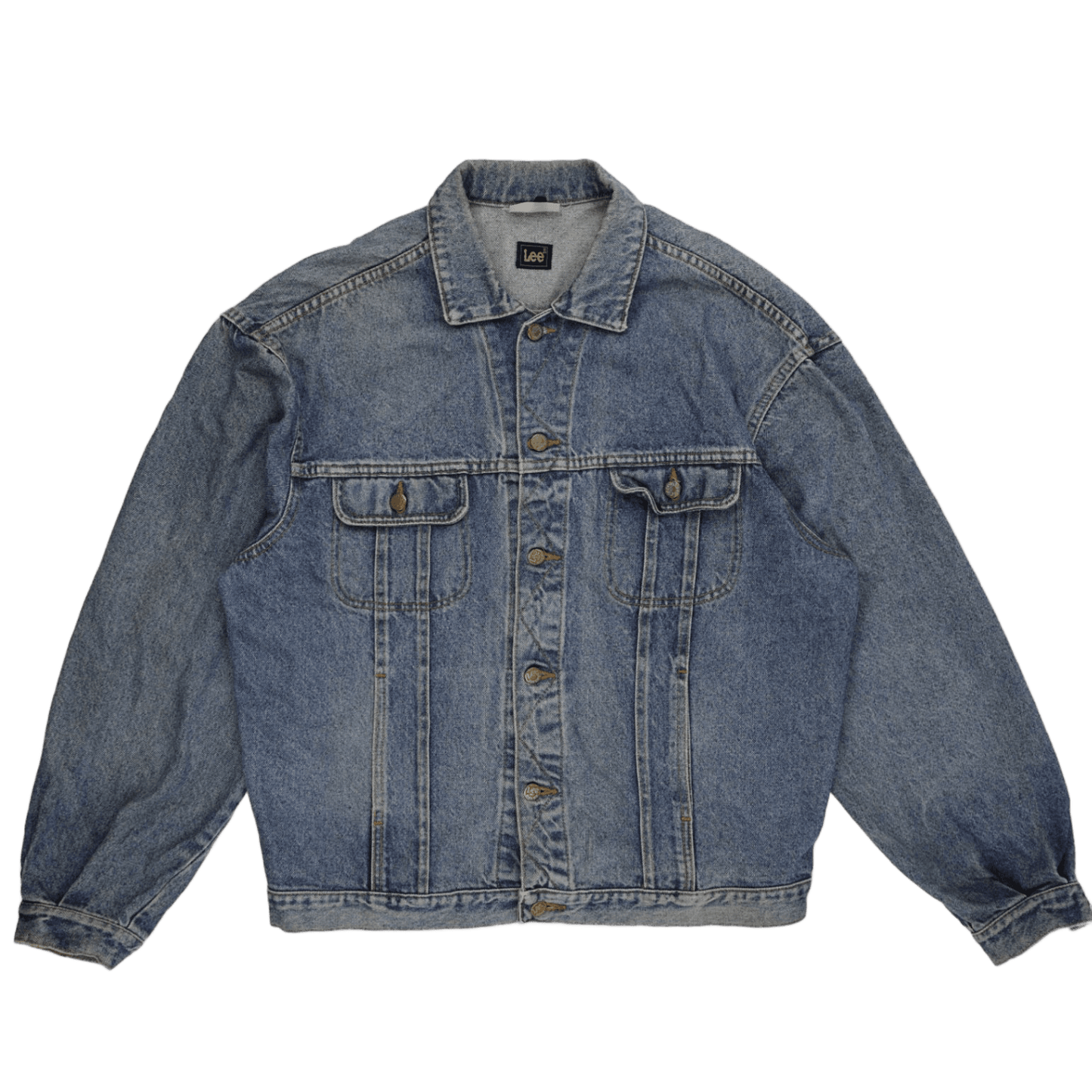 Lee Vintage Blue Denim Jacket Large Cotton Denim Collared