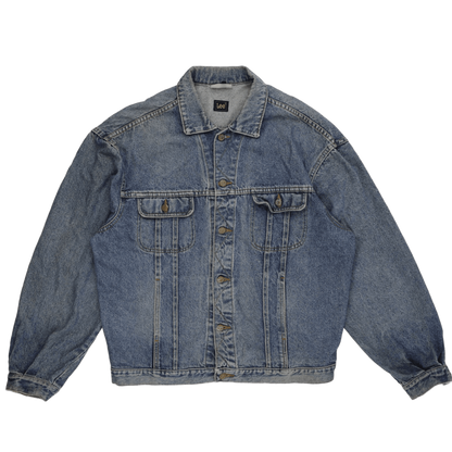 Lee Vintage Blue Denim Jacket Large Cotton Denim Collared