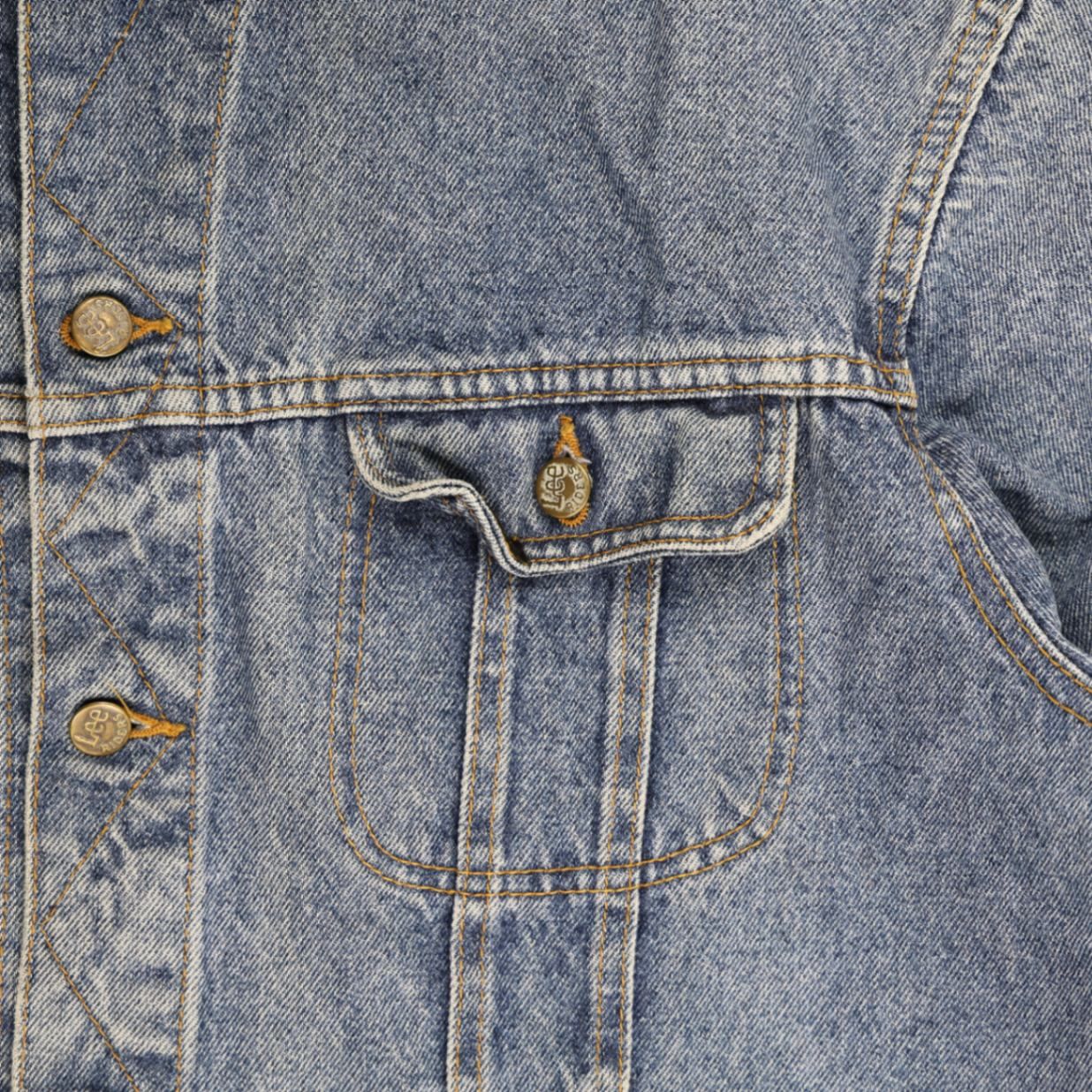Lee Vintage Blue Denim Jacket Large Cotton Denim Collared