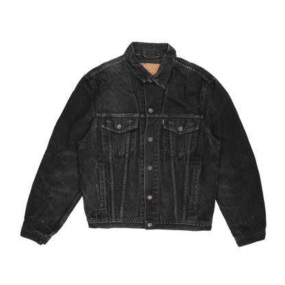 Levi's Vintage Black Denim Jacket Men Medium 100 Percent Cotton Collared
