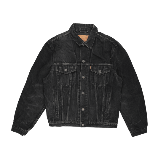Levi's Vintage Black Denim Jacket Men Medium 100 Percent Cotton Collared