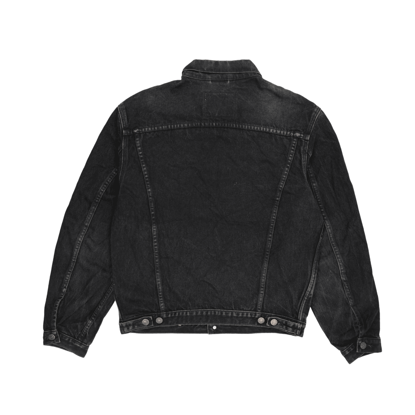 Levi's Vintage Black Denim Jacket Men Medium 100 Percent Cotton Collared