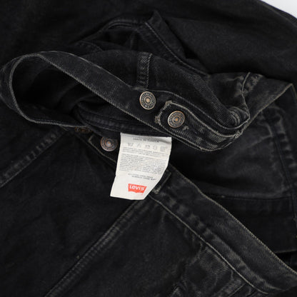 Levi's Vintage Black Denim Jacket Men Medium 100 Percent Cotton Collared