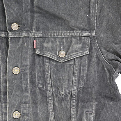Levi's Vintage Black Denim Jacket Men Medium 100 Percent Cotton Collared