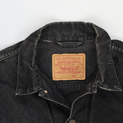 Levi's Vintage Black Denim Jacket Men Medium 100 Percent Cotton Collared