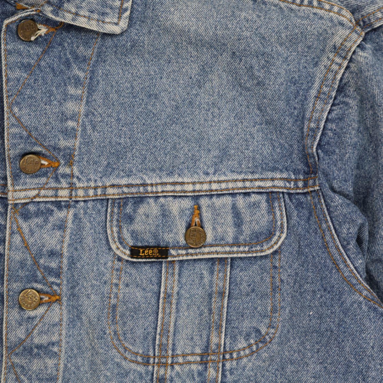 Lee Vintage Blue Denim Jacket Unisex Medium Cotton Collared Style