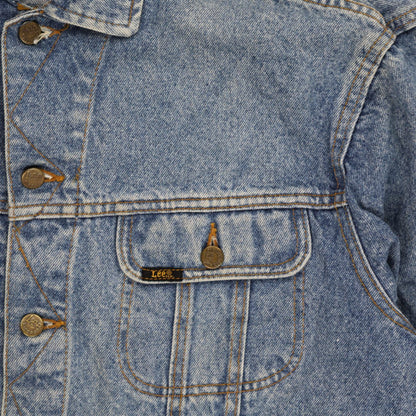 Lee Vintage Blue Denim Jacket Unisex Medium Cotton Collared Style