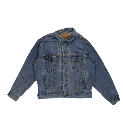 Levi's Vintage Blue Denim Trucker Jacket Size L 100% Cotton Collared