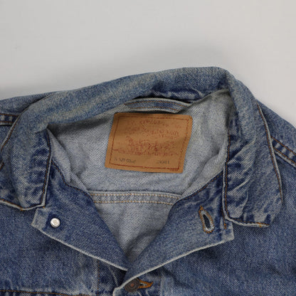 Levi's Vintage Blue Denim Trucker Jacket Size L 100% Cotton Collared