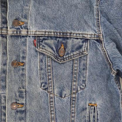 Levi's Vintage Blue Denim Trucker Jacket Size L 100% Cotton Collared