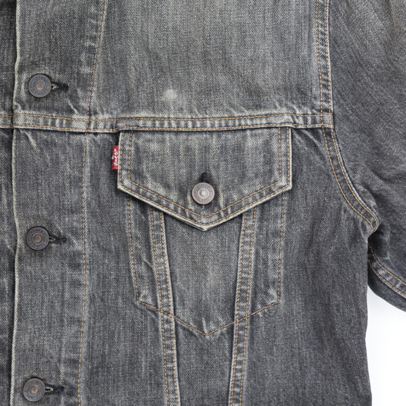 Levi's Vintage 70500 Black Denim Trucker Jacket XL Cotton