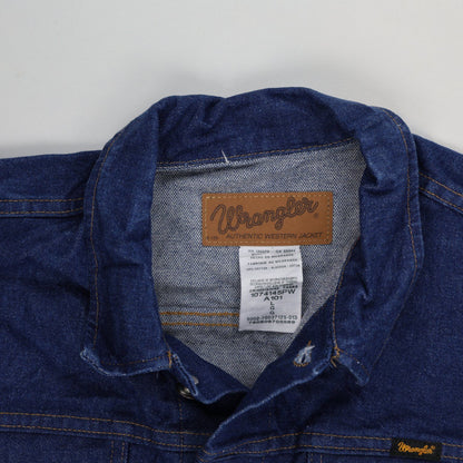 Wrangler Authentic Western Denim Jacket Blue Large Cotton Vintage