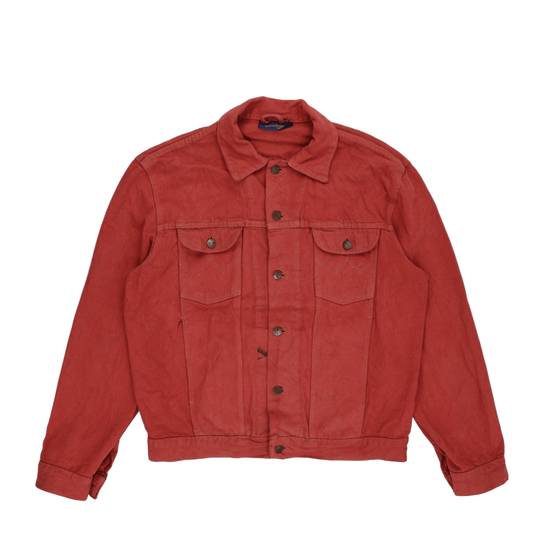 Wrangler Vintage Coral Red Denim Jacket Men's Large Western Collared Style