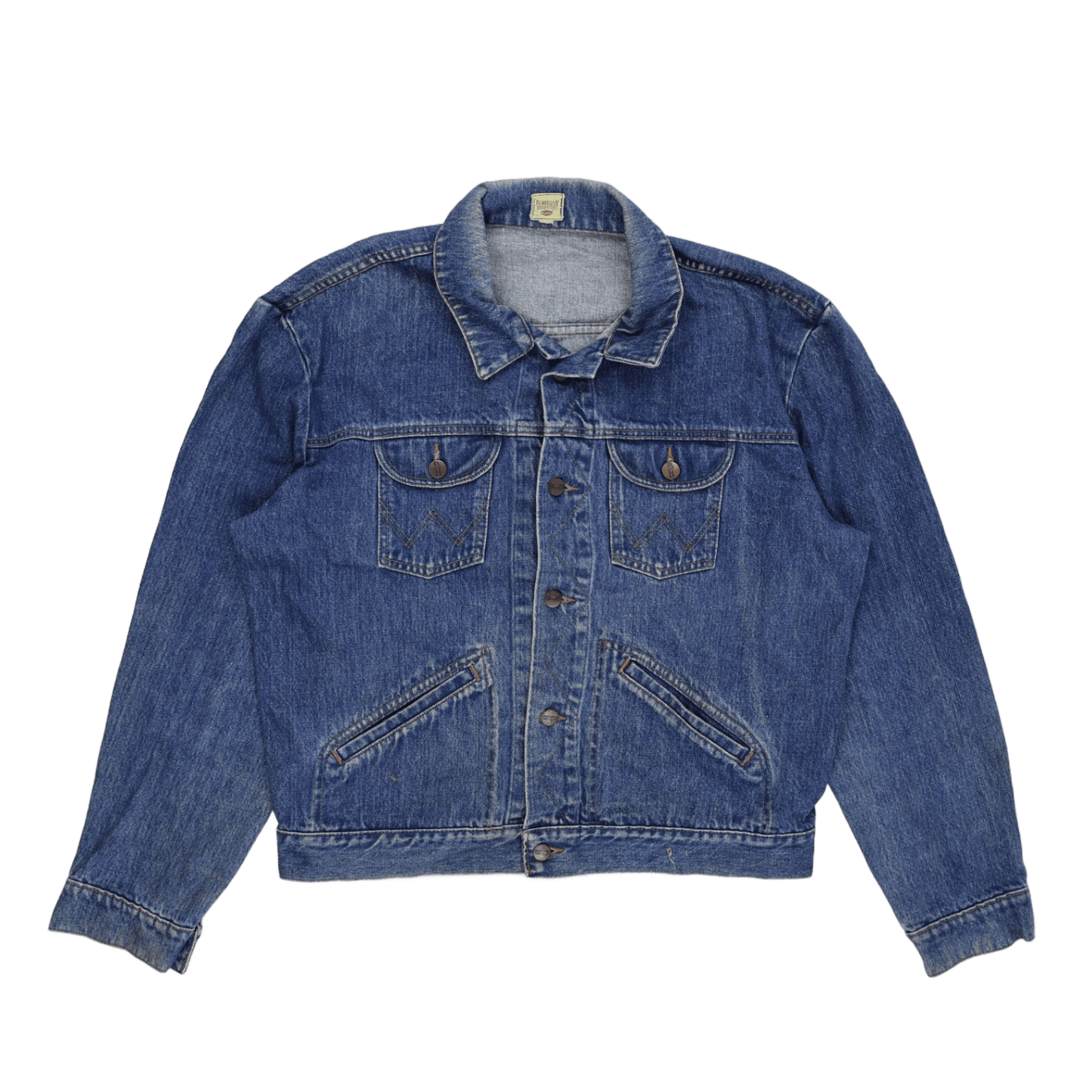 Wrangler Vintage Blue Denim Trucker Jacket Large Cotton