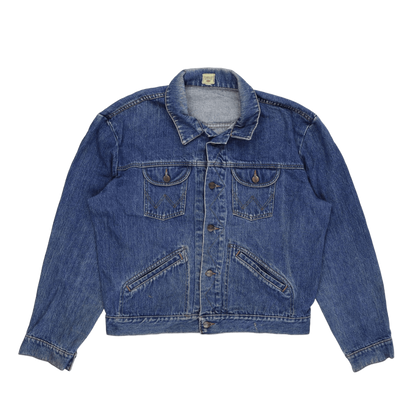Wrangler Vintage Blue Denim Trucker Jacket Large Cotton