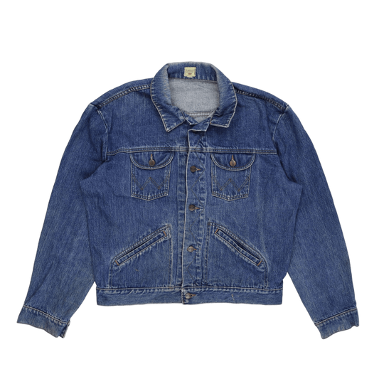 Wrangler Vintage Blue Denim Trucker Jacket Large Cotton