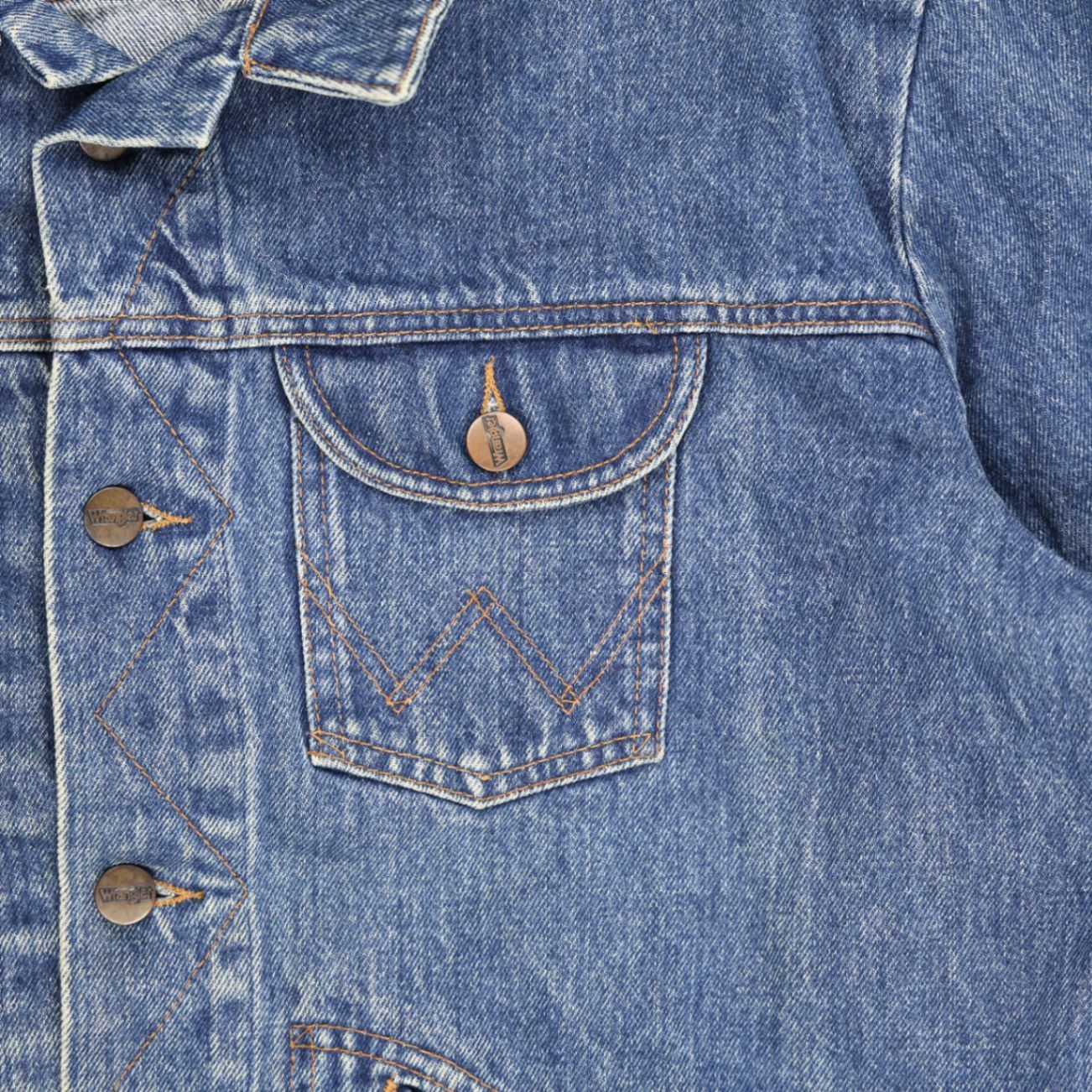 Wrangler Vintage Blue Denim Trucker Jacket Large Cotton