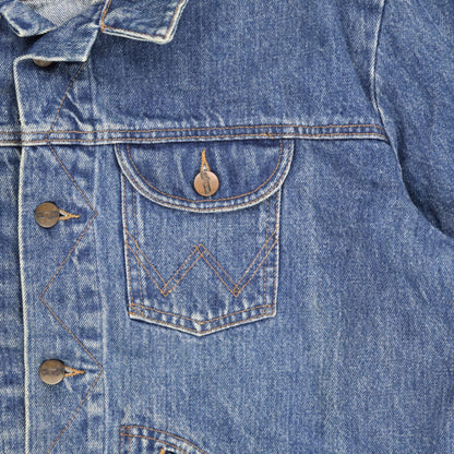 Wrangler Vintage Blue Denim Trucker Jacket Large Cotton