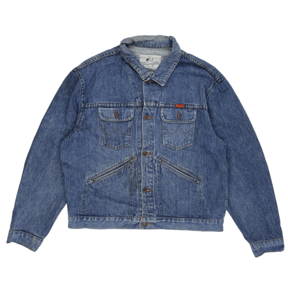 Wrangler Vintage Blue Denim Trucker Jacket Large Cotton for Men