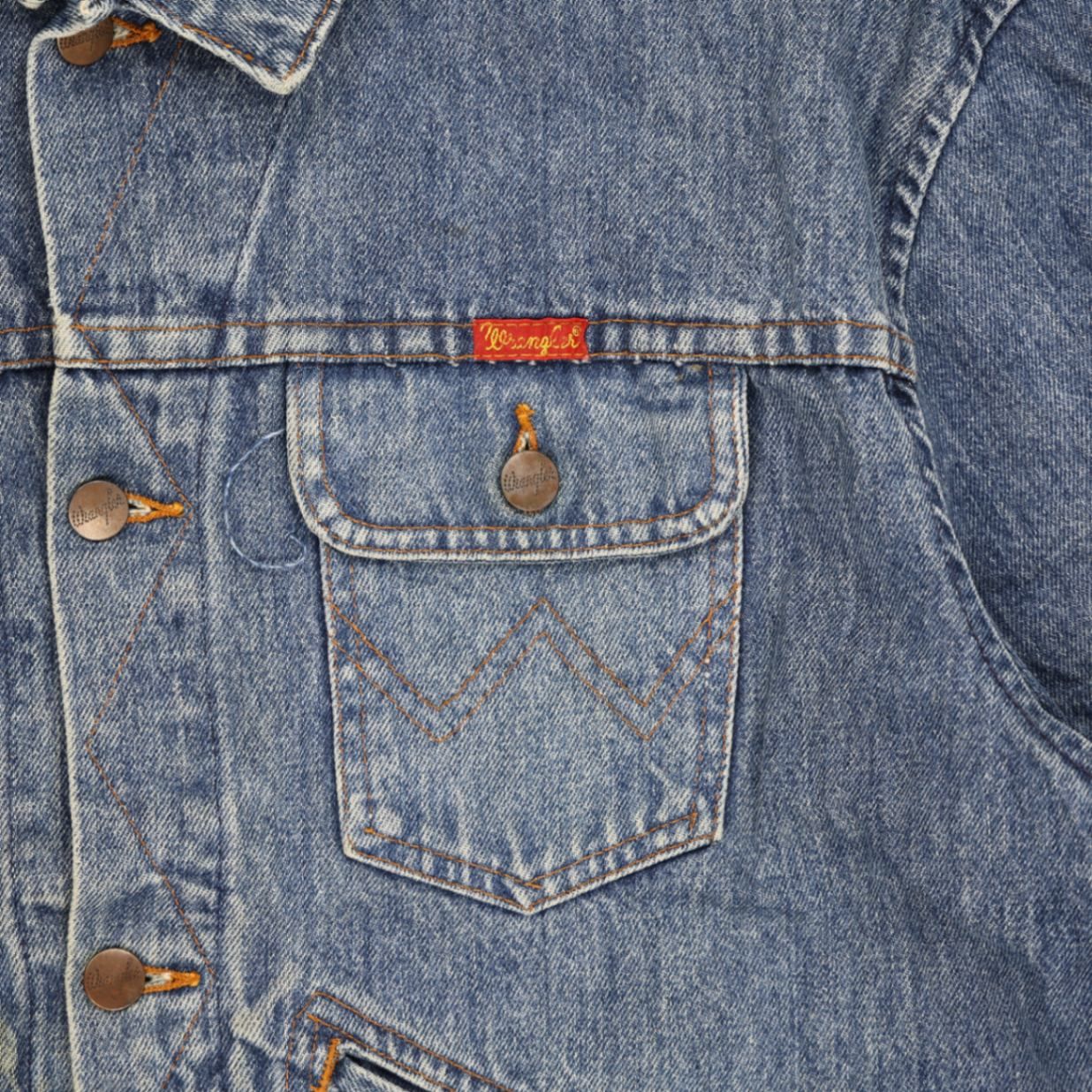 Wrangler Vintage Blue Denim Trucker Jacket Large Cotton for Men