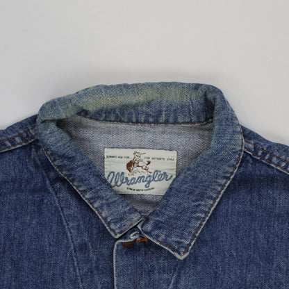 Wrangler Vintage Blue Denim Trucker Jacket Large Cotton for Men