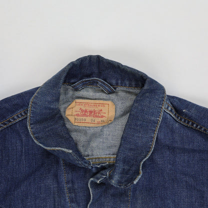 Levi's Vintage 70550 Blue Denim Trucker Jacket XL Cotton Collared