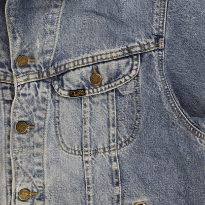 Lee Vintage Denim Jacket Faded Blue Large Cotton Denim Classic Collared
