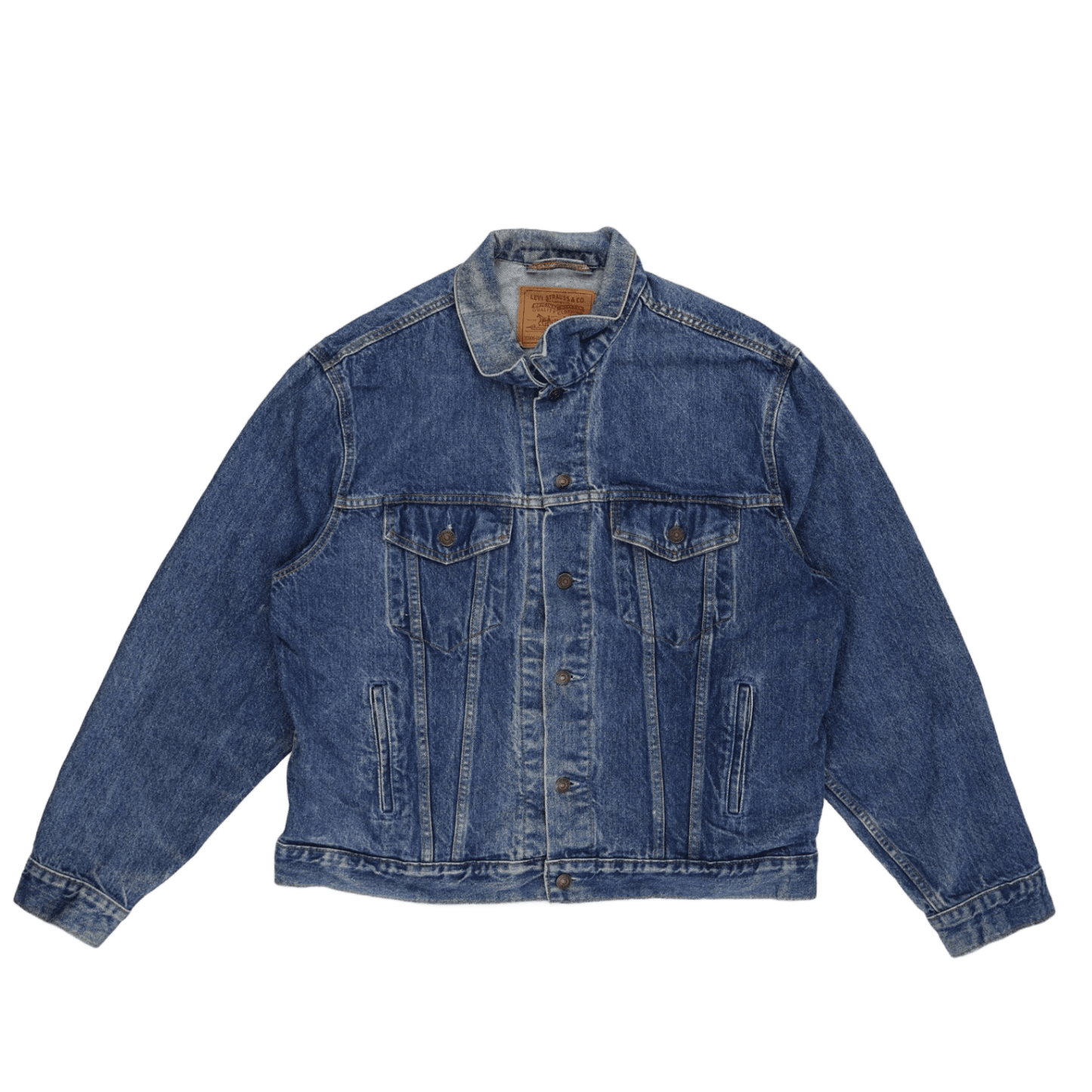 Levi's Vintage 70506 Blue Denim Jacket Size 46 Large Cotton Collared