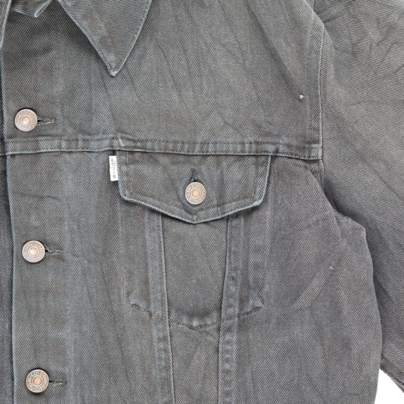 Levi's Vintage Black Denim Trucker Jacket Size Large Cotton