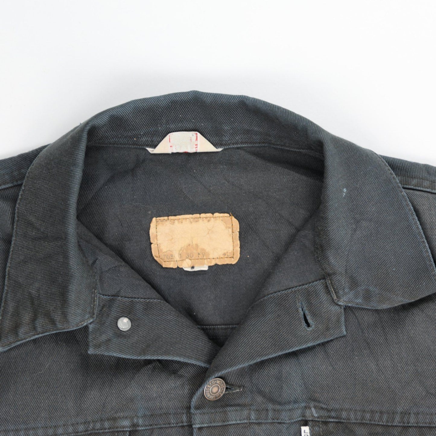 Levi's Vintage Black Denim Trucker Jacket Size Large Cotton