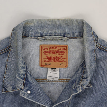 Levi's Vintage Trucker Jacket Light Blue XXL 100% Cotton Collared