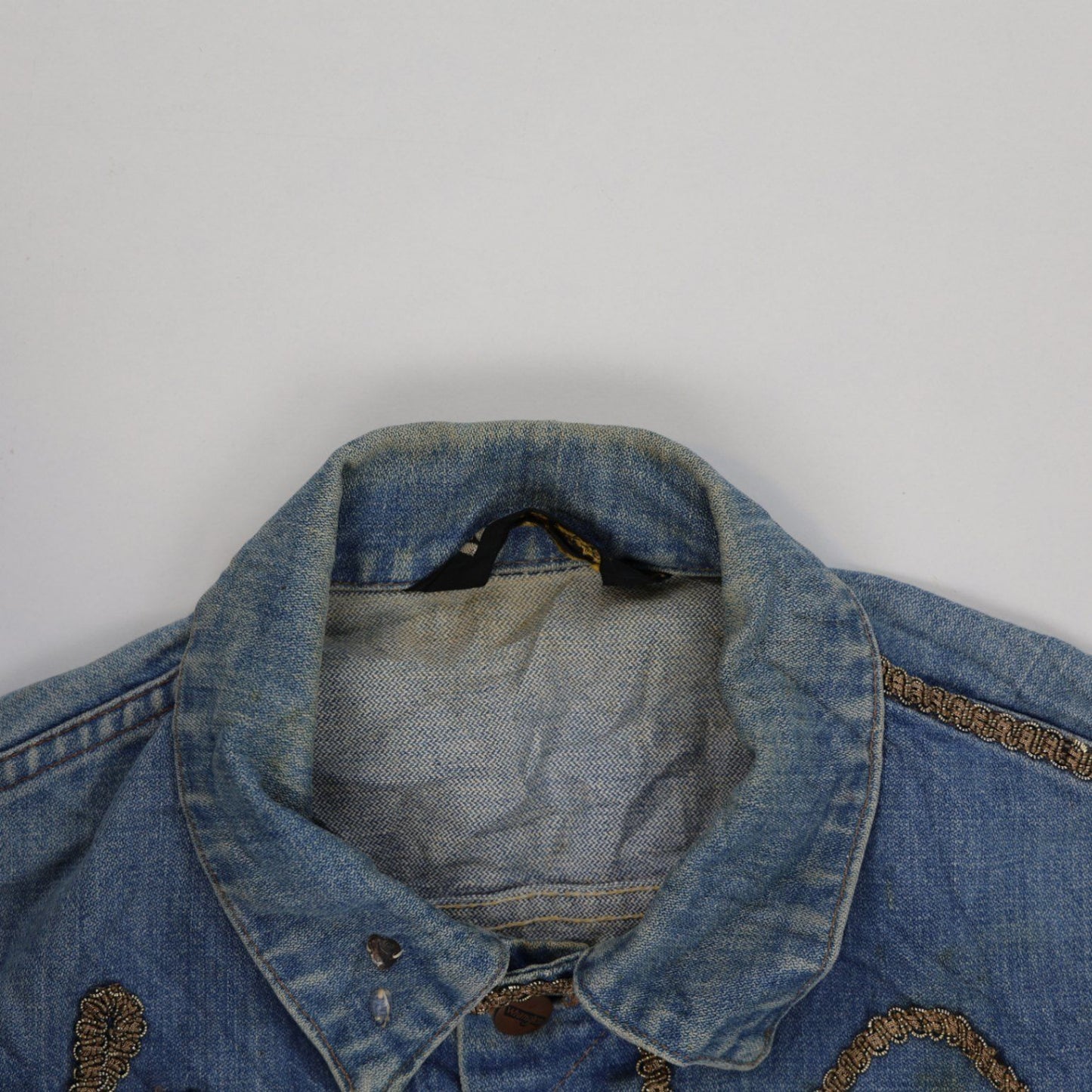 Wrangler Vintage Blue Denim Western Jacket for Men Medium Cotton